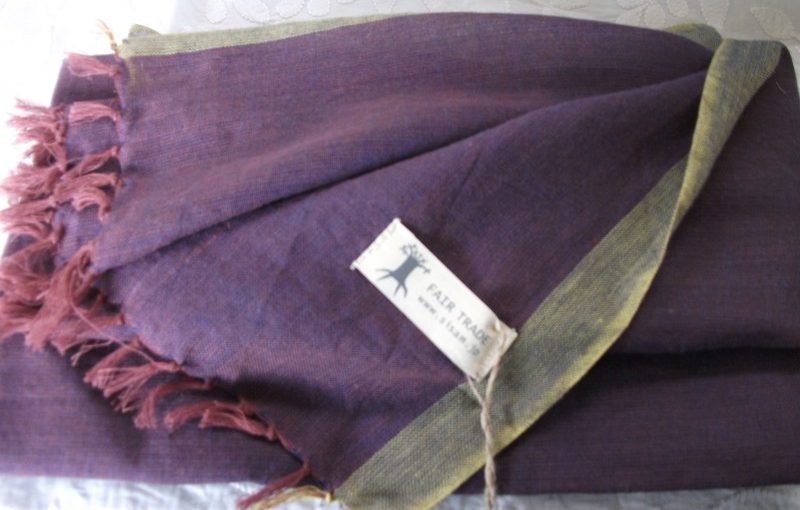 手織りスカーフ(春・秋に)綿100%